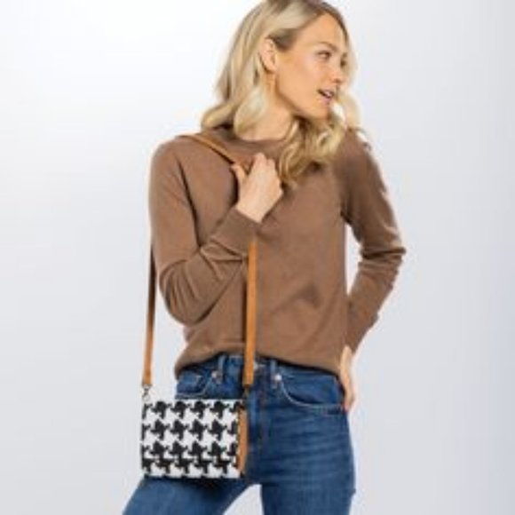 🆒Thirty-One Inspired Crossbody Ltd  -Classic Houndstooth Pebble - Picture 2 of 3